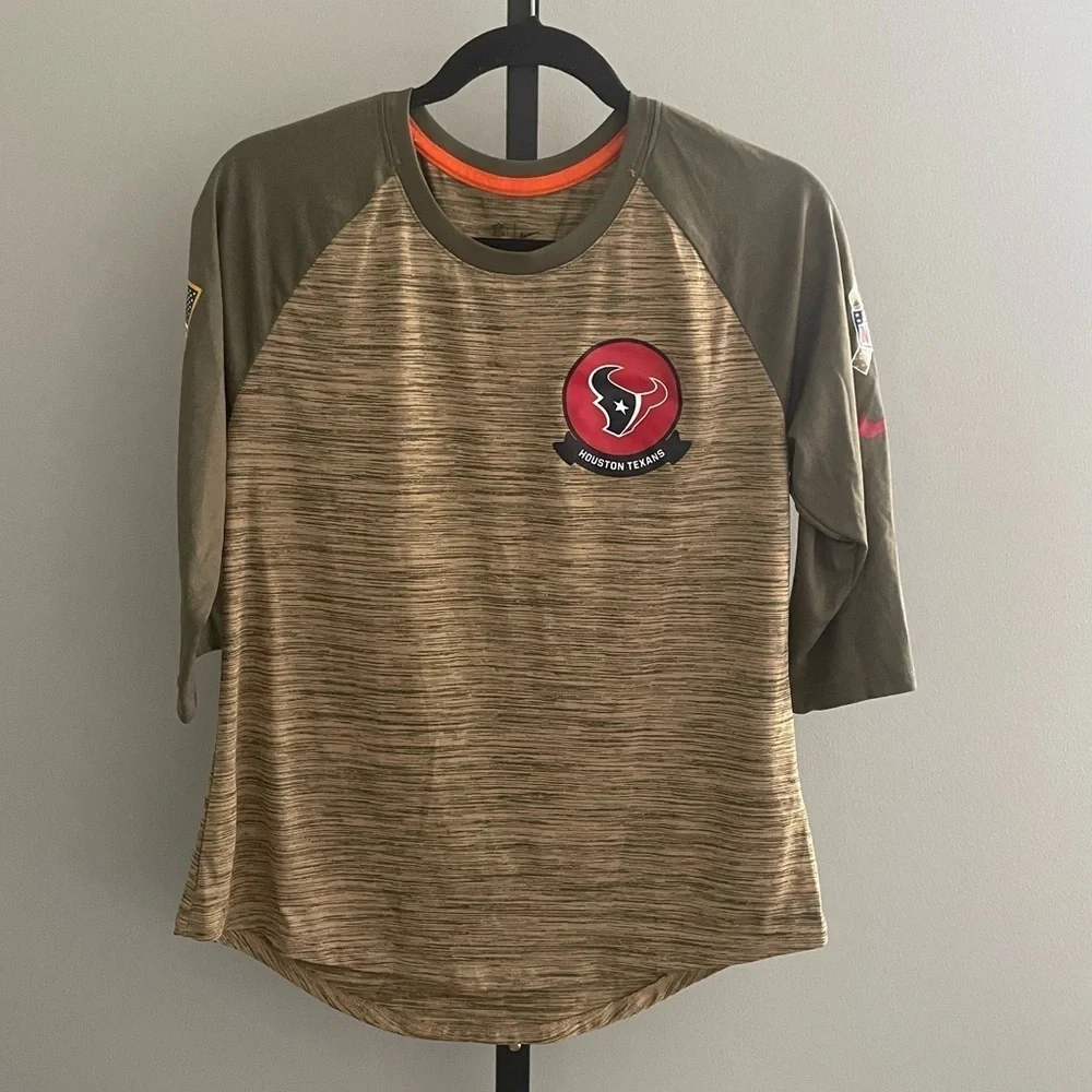 Nike Salute To Service Shirt 3/4 Sleeve Houston Texans Size Medium